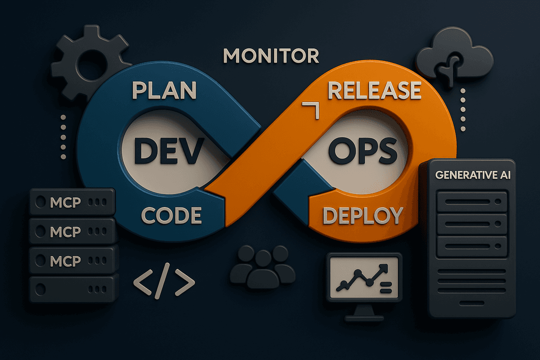 AI-enhanced DevOps infinity loop v2 symbolizing continuous intelligent integration, delivery, and security